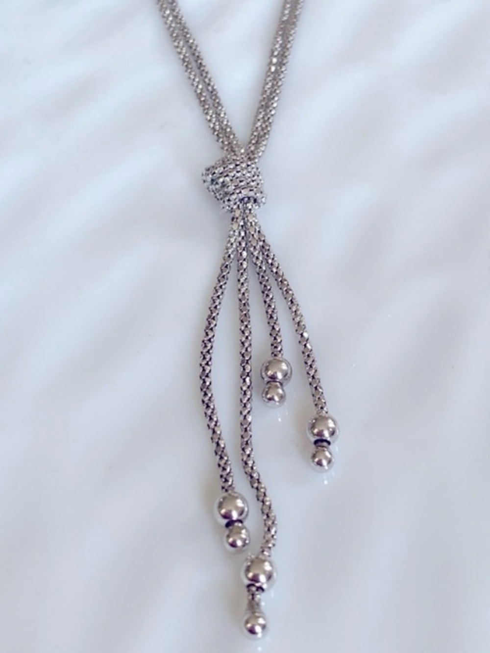 Silpada sterling Knot Lariat Necklace  17” inches “Not your Corporate Tie” N1497 - Picture 6 of 10